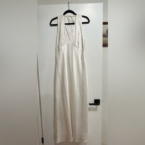 Abercrombie & Fitch Cream Backless Satin Dress